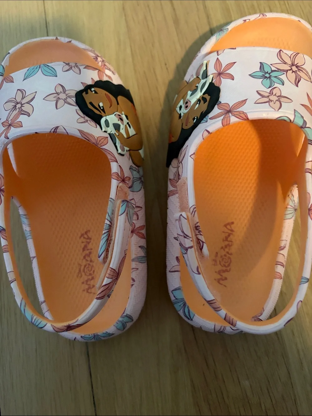 Girls' Pink Floral Moana Slide Sandals with Backstrap